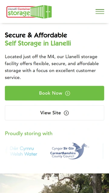 LlanelliCS homepage on mobile