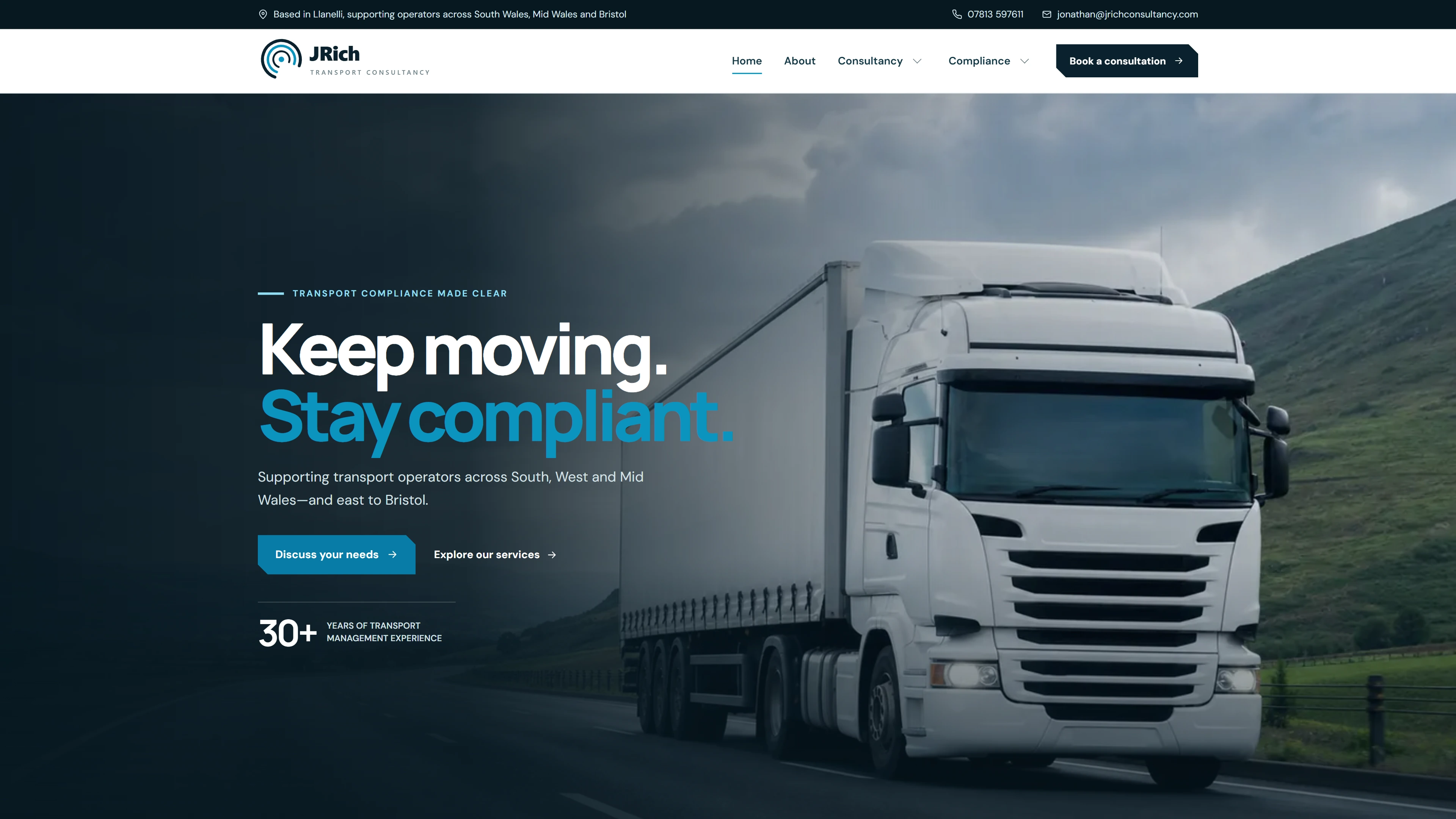 JRich Consultancy website homepage