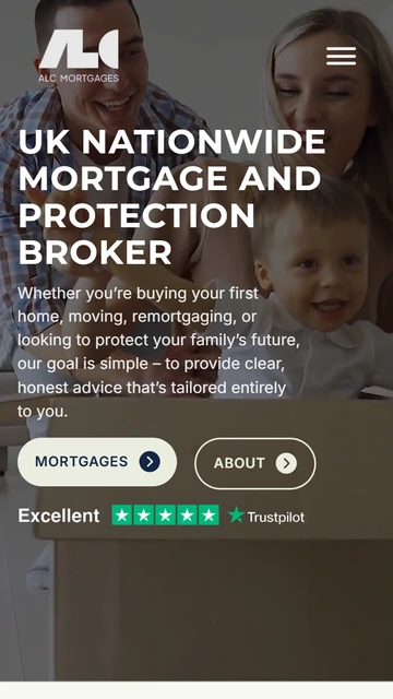 ALC Mortgages homepage on mobile