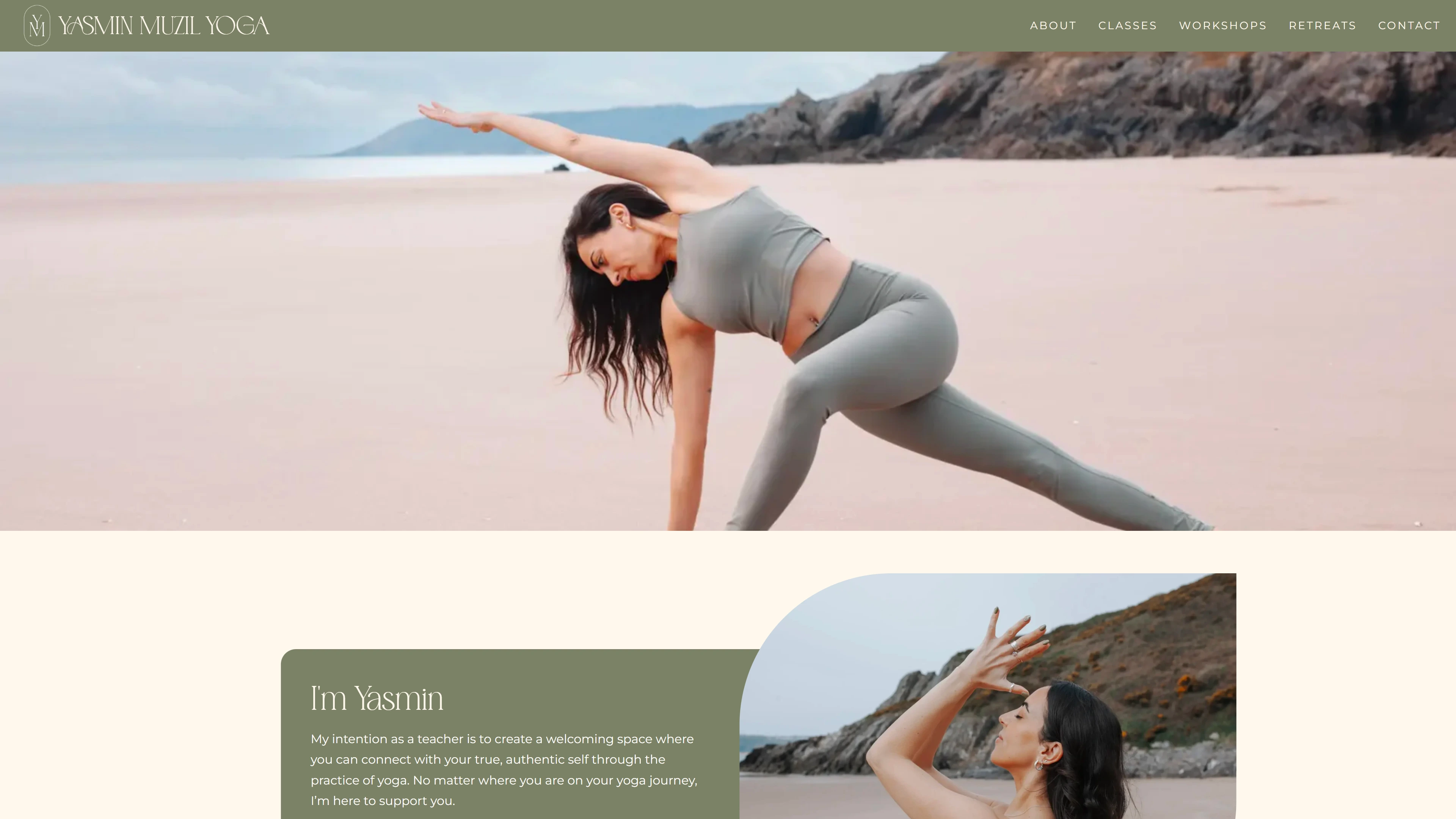 Yasmin Muzil Yoga website homepage