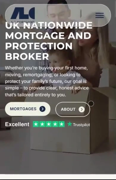 ALC Mortgages website, mobile